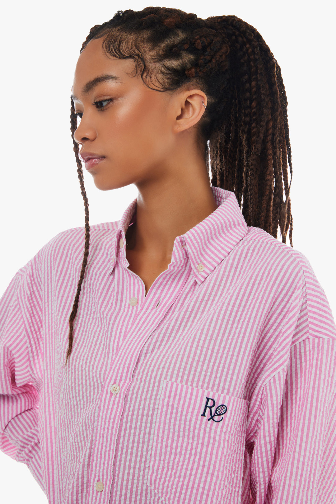 One Love Shirt / Pink Seersucker