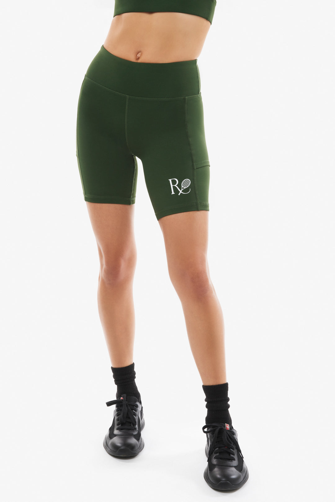 Ball Pocket Biker Shorts / Dark Green