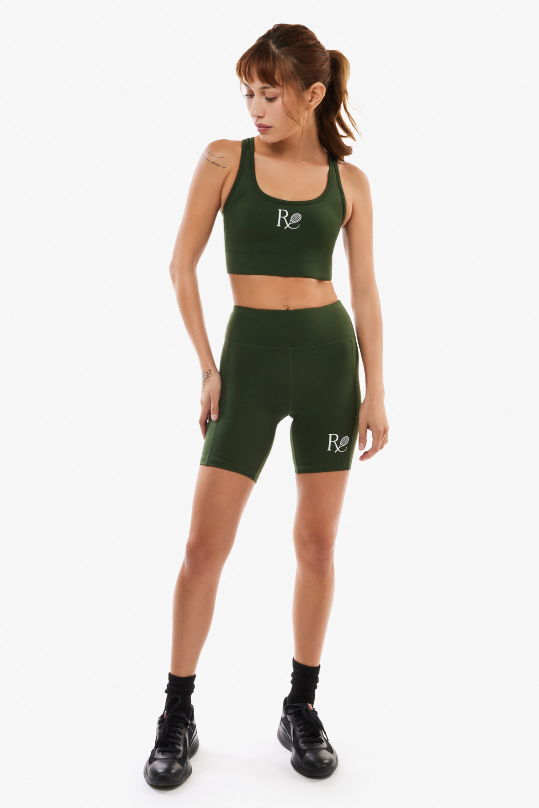 Longline Sports Bra / Dark Green