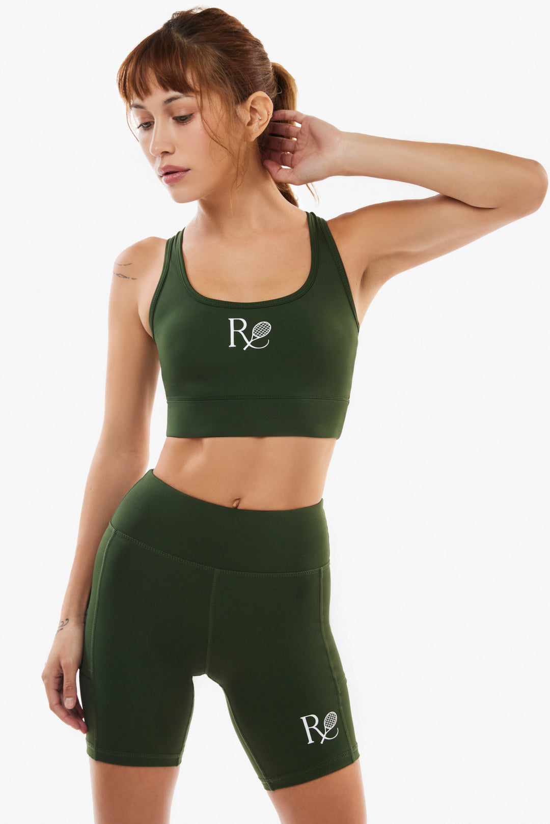 Longline Sports Bra / Dark Green